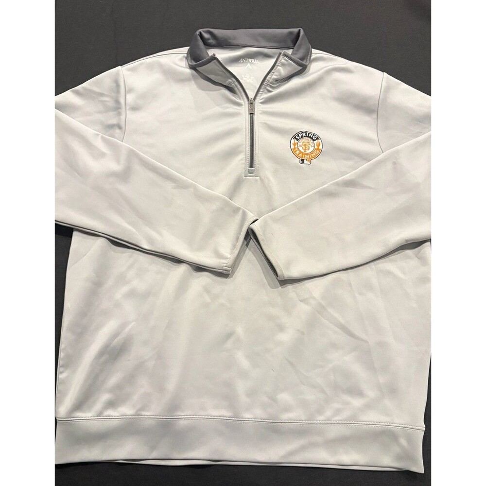 Antigua San Francisco Giants Scottsdale AZ Spring Train 1/4 Zip Grey Sz XL golf